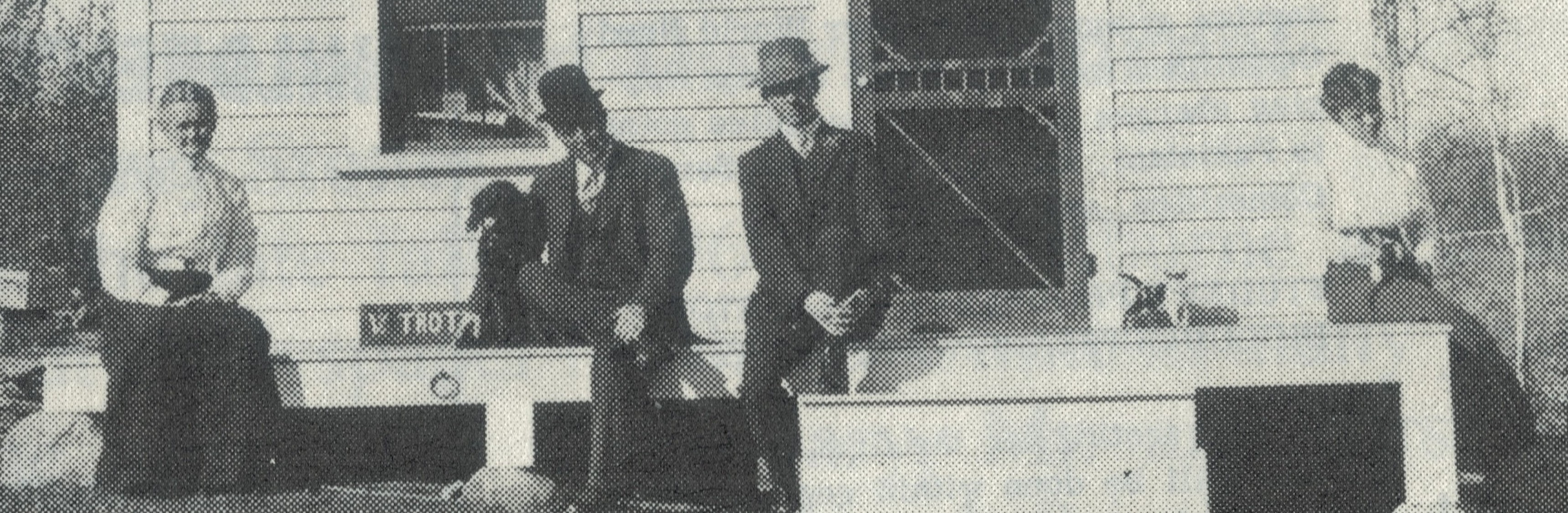 Outside the Delburne Hotel around 1914